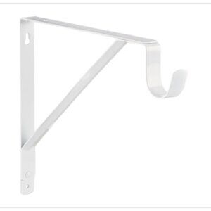 3x Heavy-Duty Shelf and Rod Support Bracket - Metal - White - 11-in L x 10-in
